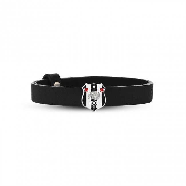 Single Pieces Collection - Besiktas Silver Leather Bracelet