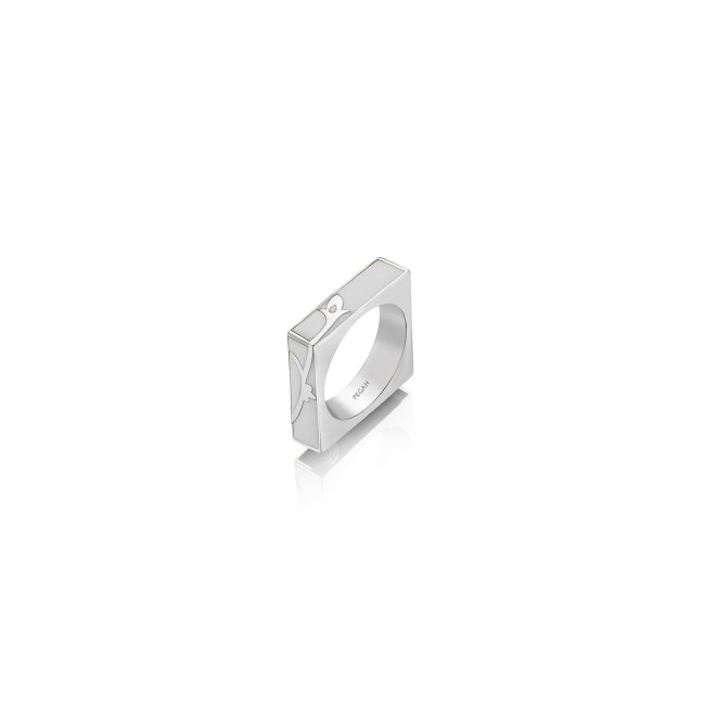 Arayeh Frame Enameled Silver Ring - Thumbnail