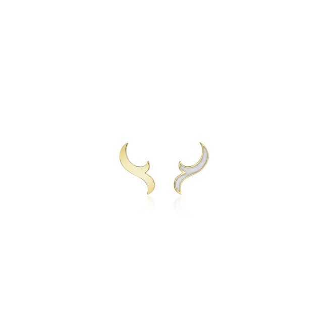 Noghteh Collection - Gold Arayeh Enamel Earring (1)