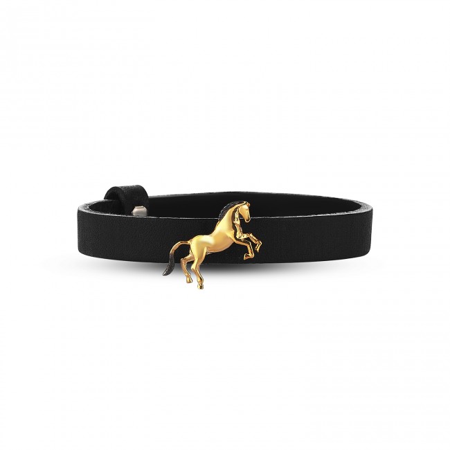 Horse Collection - Horse Gold Leather Bracelet