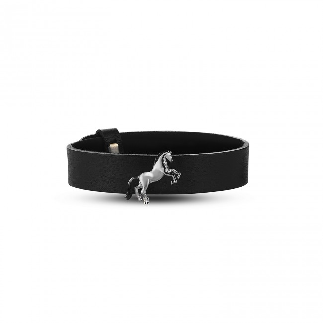 Horse Collection - Horse Silver Leather Bracelet