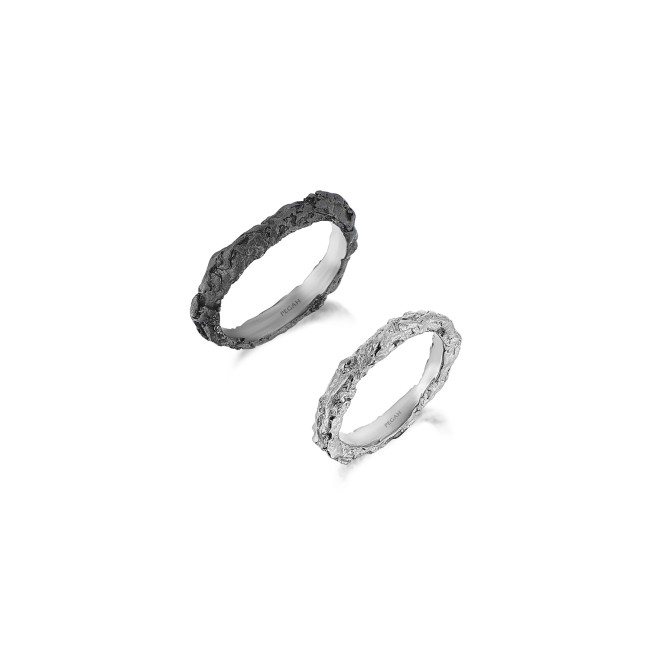 Lava Couple Silver Ring - Thumbnail