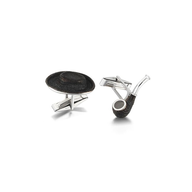 Sabancı Collection - Avni Lifij Hat & Pipe Silver Cufflink