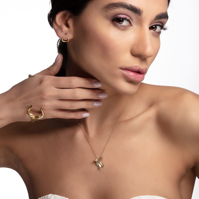 Matador Collection - Matador Muleta Ruby Altın Kolye (1)