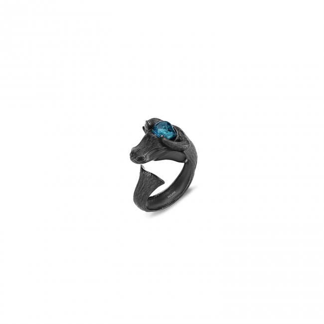 Matador Collection - Matador Black Aquamarine Silver Ring