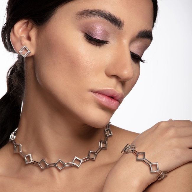 Noghteh Couple Gold Choker Necklace - Thumbnail