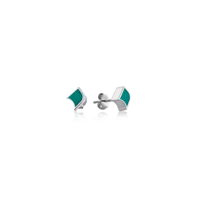 Noghteh Collection - Noghteh Enameled Silver Earring