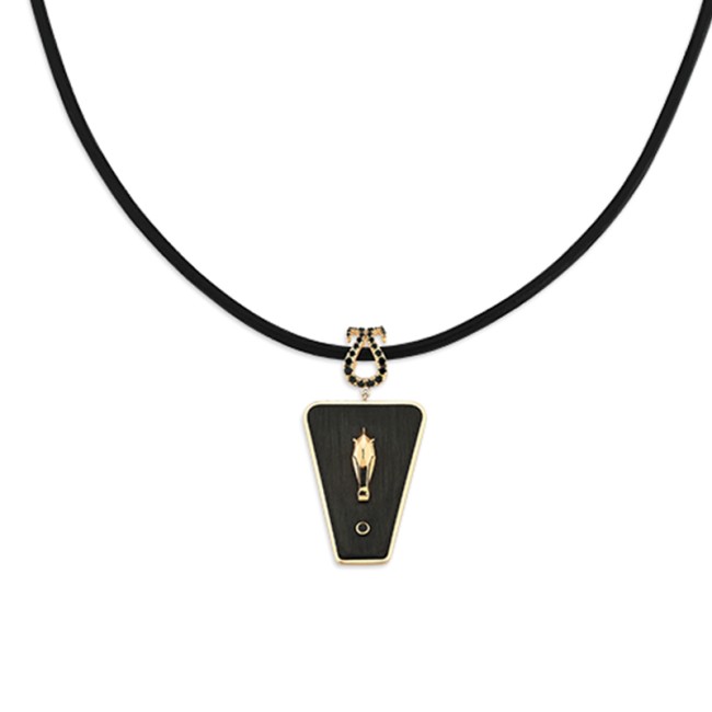 Horse Collection - Shabdiz At Deri Siyah Pırlanta Altın Kolye (1)