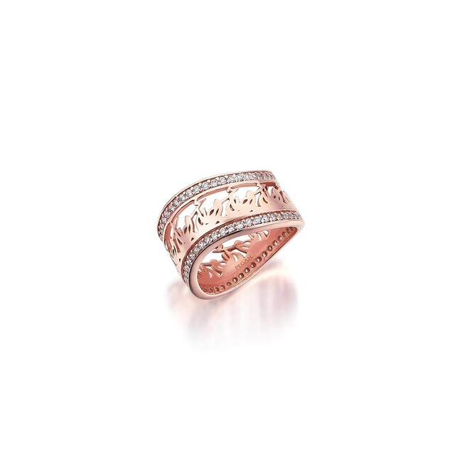 Rumi Love Eshgh and Jan Curl Gold Ring - Thumbnail