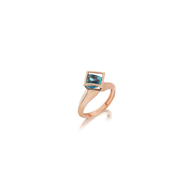 Rumi Noghteh Aquamarine Solitaire Ring - Thumbnail