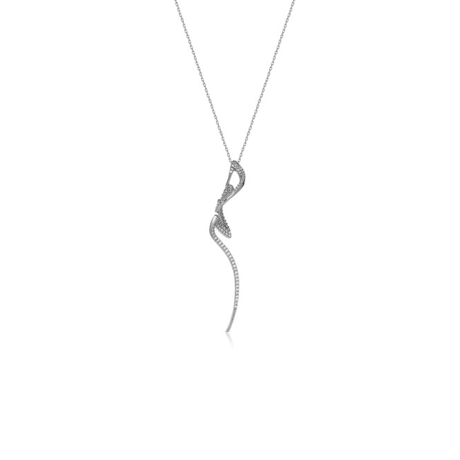 Rumi Collection - Rumi Heech Curve Stone Silver Necklace