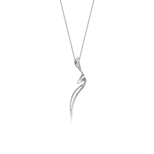 Rumi Collection - Rumi Heech Curve Silver Necklace