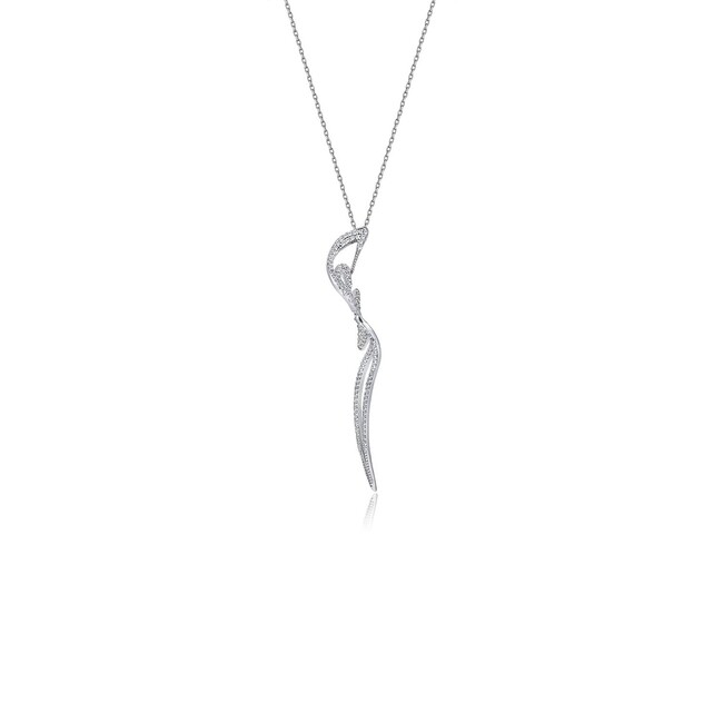 Rumi Heech Curve Stone Silver Necklace - Thumbnail