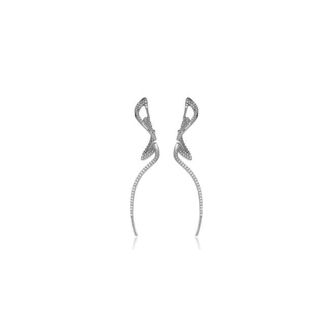 Rumi Collection - Rumi Heech Curve Stone Silver Earring