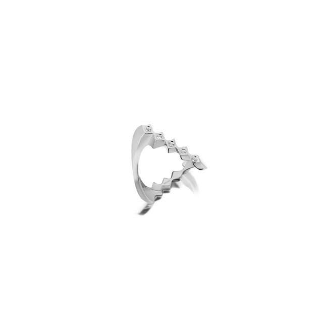 Noghteh Eternity Stone Silver Ring - Thumbnail