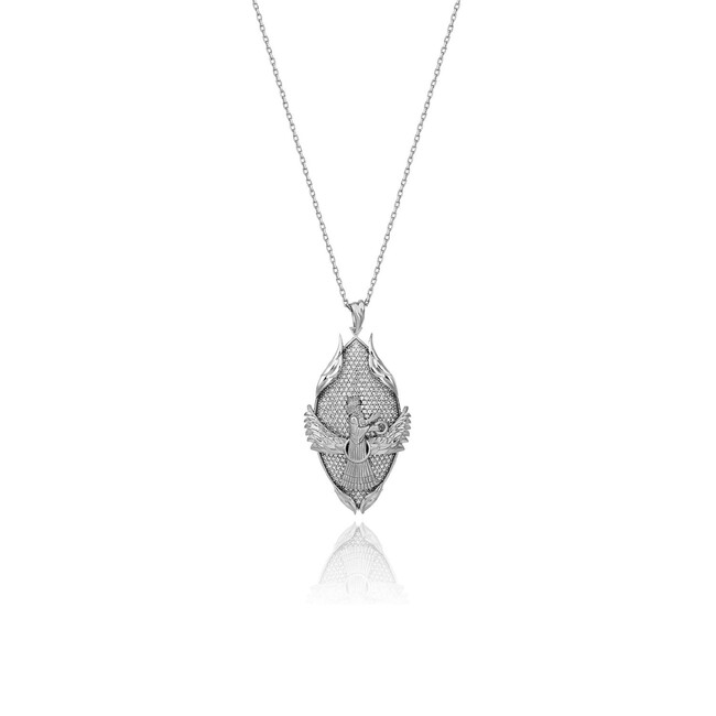 Farvahar Collection - Farvahar & Fire Silver Necklace (1)