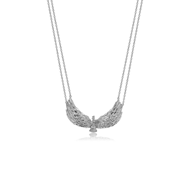 Farvahar Wing Silver Necklace - Thumbnail