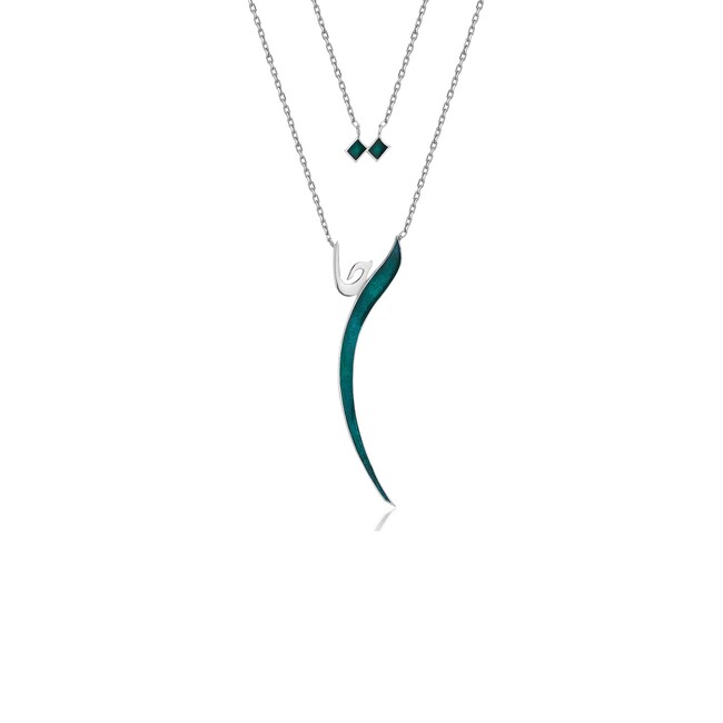 Rumi Collection - Rumi Life Jan Green Enameled Silver Necklace