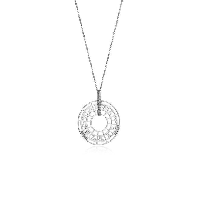 Horoscope & Ascendant Sign Silver Necklace - Thumbnail