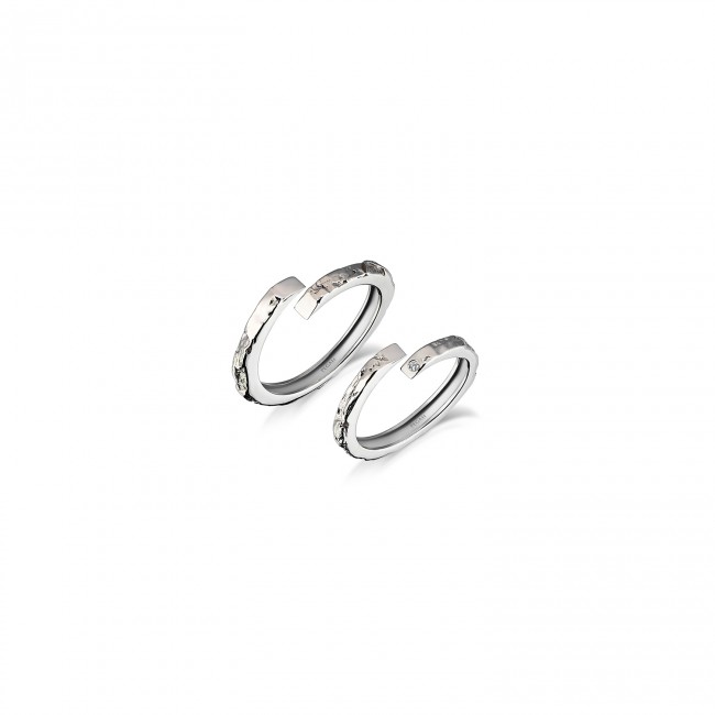 Infinity Lava Couple Silver Ring - Thumbnail