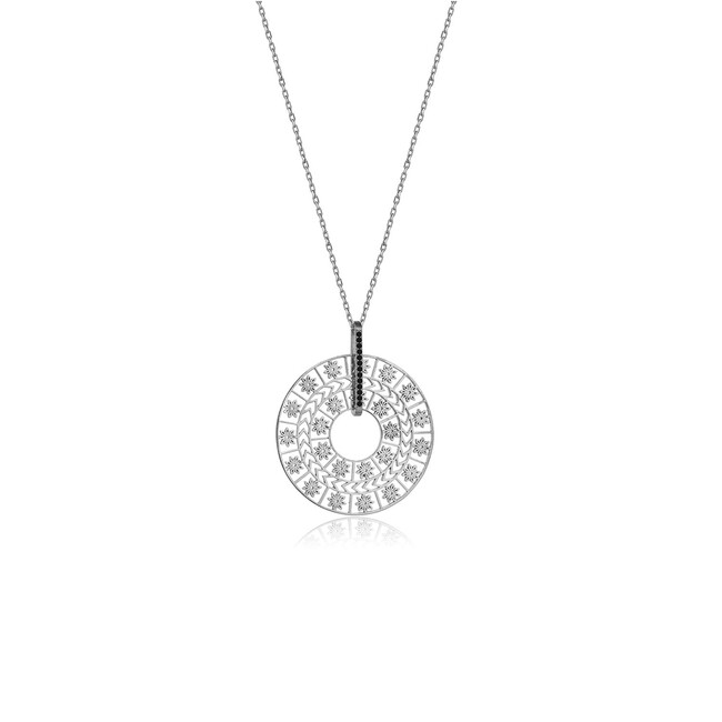 Farvahar Collection - Silver Farvahar Lotus Round Necklace