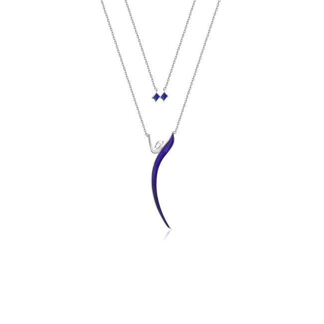 Rumi Jan Life Navy Blue Enameled Silver Necklace - Thumbnail