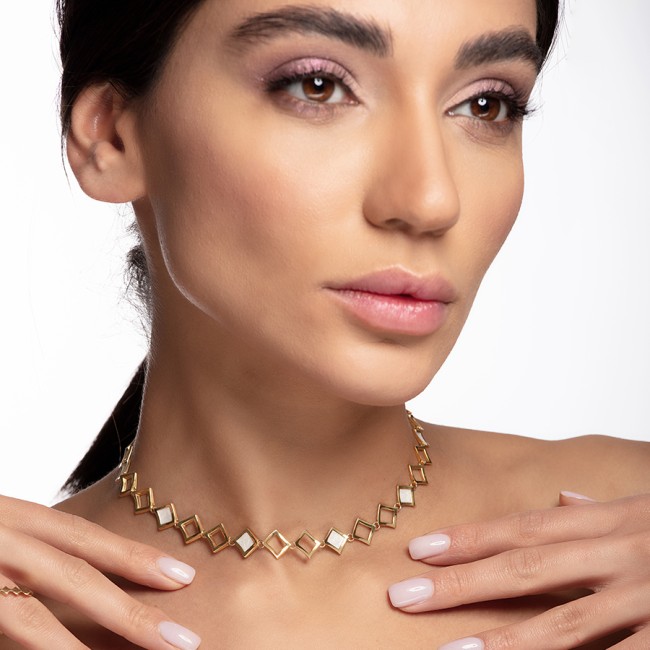 Noghteh Collection - Silver Noghteh Choker (1)