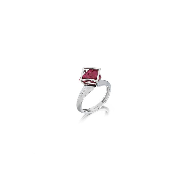 Noghteh Collection - Rumi Noghteh Ruby Stone Silver Ring