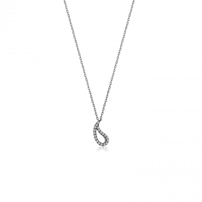  Botte Stone Silver Necklace - Thumbnail