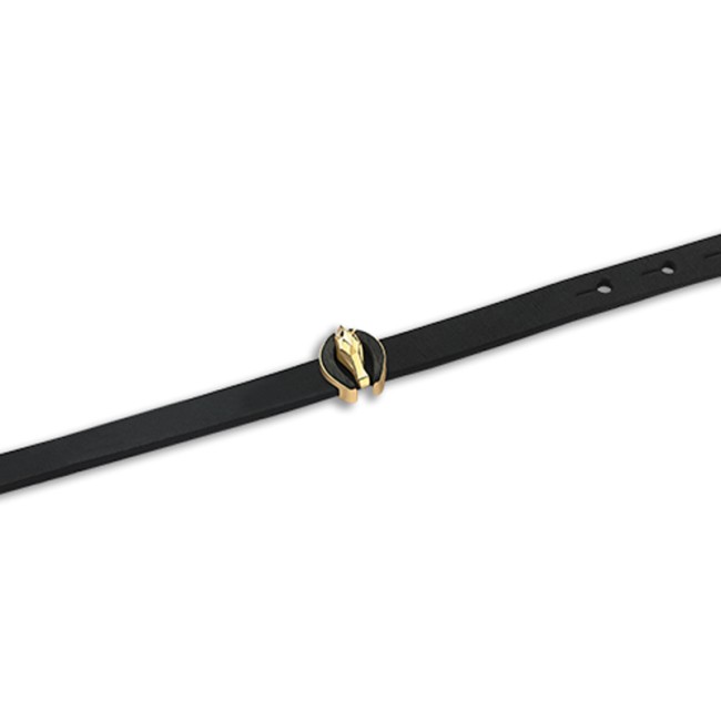 Shabrang Horse Leather Gold Wirstband - Thumbnail