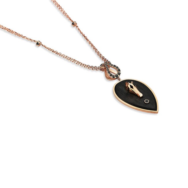 Horse Collection - Shabrang Hoof and Horse Black Diamond Gold Necklace (1)