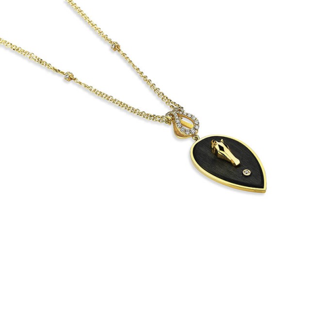 Horse Collection - Shabrang Hoof and Horse Brilliant Gold Necklace (1)