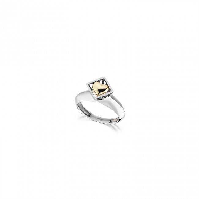 Valentine Love Eshgh Gold+Silver Ring - Thumbnail